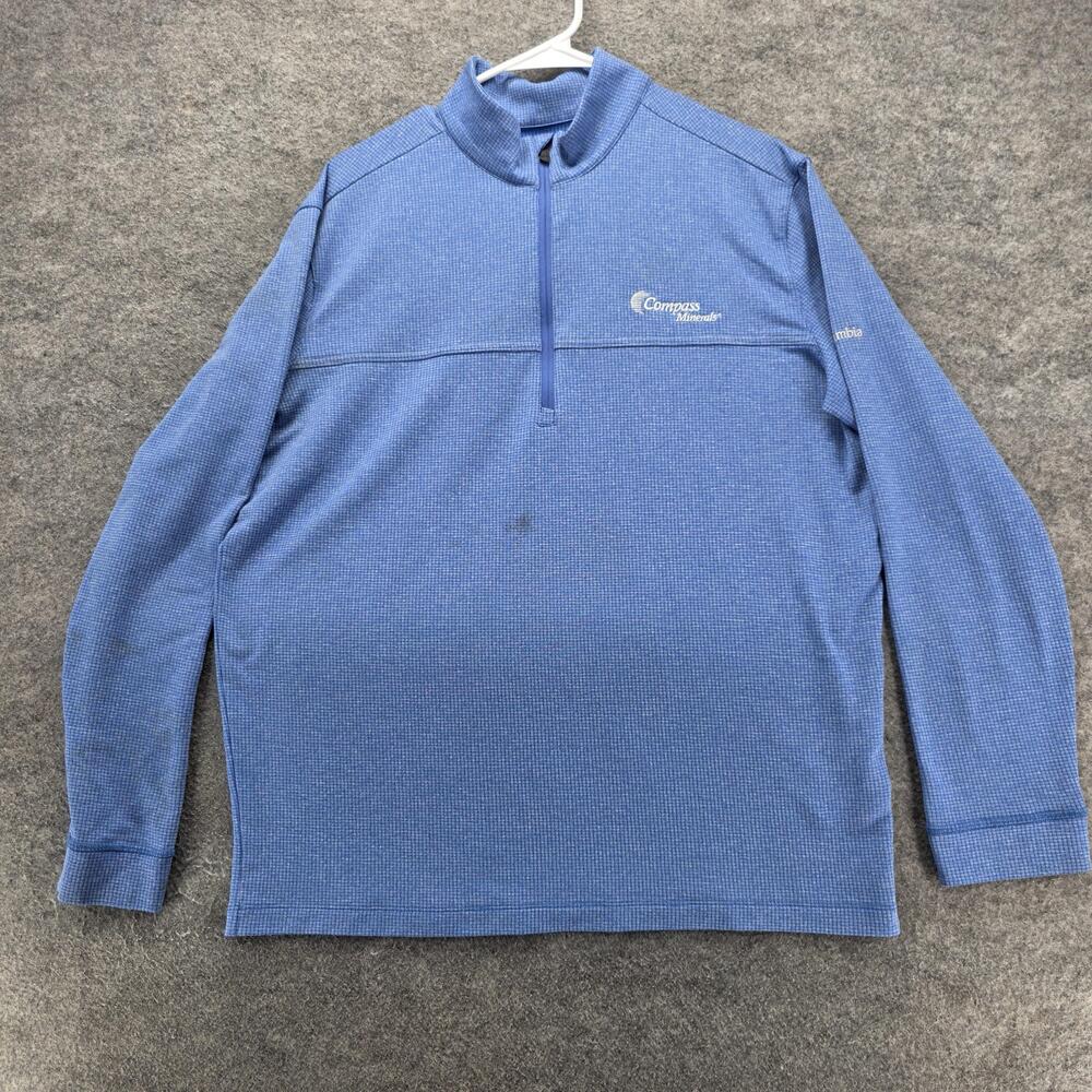 Columbia Golf Sweatshirt Mens Large 1/4 Zip Pullover Compass Minerals Geometric